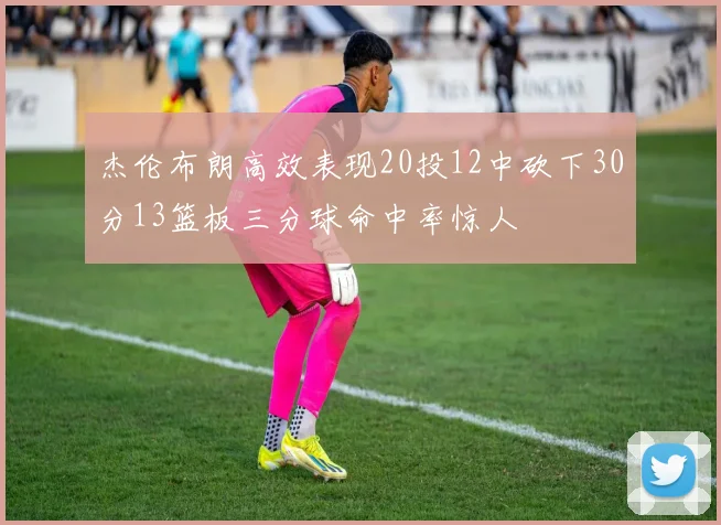 杰伦布朗高效表现20投12中砍下30分13篮板三分球命中率惊人